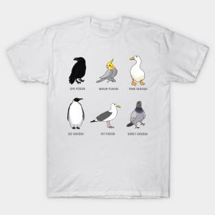 crow emo pigeon, penguin ice chicken, pigeon street chicken, duck pond chicken, parrot scream pigeon, seagull git pigeon T-Shirt